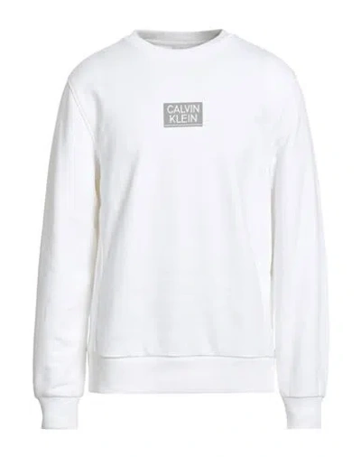 Calvin Klein Man Sweatshirt White Size L Cotton