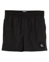 Calvin Klein Men's Nylon Drawstring Waist Swim Shorts In Black