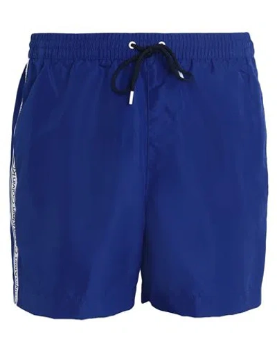 Calvin Klein Man Swim Trunks Navy Blue Size S Polyester In Navy Blue