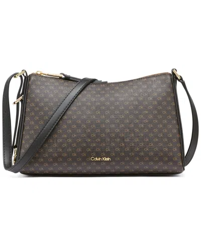 Calvin Klein Mandy Crossbody In Brown Khaki,black