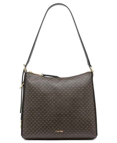 Calvin Klein Mandy Shoulder In Brown Khaki,black