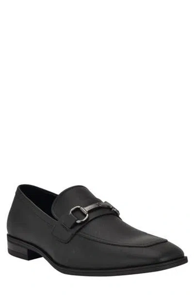 Calvin Klein Manik Buckle Saffiano Loafer In Black