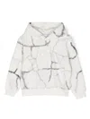Calvin Klein Marble-effect Recycled Polyester-blend Hoodie In 白色