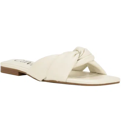 Calvin Klein Marita Womens Slip On Square Toe Flatform Sandals In Multi