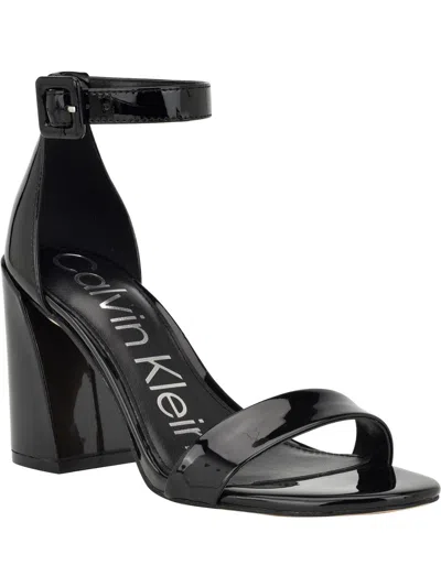 Calvin Klein Marle Womens Ankle Strap Open Toe Block Heel In Black