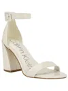 Calvin Klein Marle Womens Ankle Strap Open Toe Block Heel In White