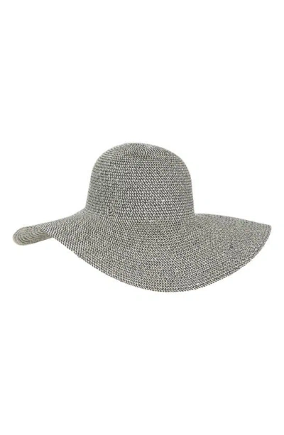 Calvin Klein Marled Sequin Straw Hat In Black