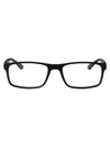 Calvin Klein Matte Black Acetate Glasses In Black