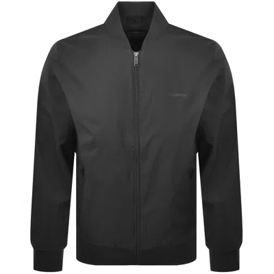 Calvin Klein Matte Bomber Jacket Dark Grey In Black