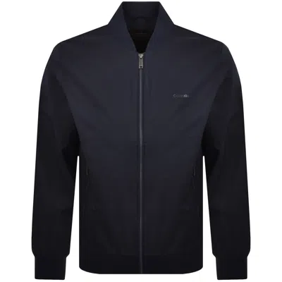Calvin Klein Matte Bomber Jacket Navy In Blue