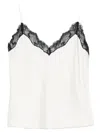 Calvin Klein Satin Cami With Lace Trim And Spaghetti Straps In White