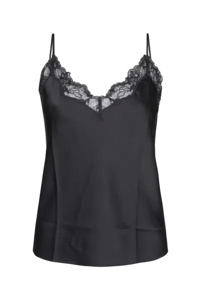 CALVIN KLEIN MATTE SATIN CAMI WITH LACE TOP
