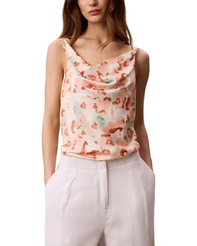 Calvin Klein Matte Satin Top In Neutral