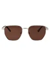 Calvin Klein Matte Silver Metal Sunglasses In Metallic