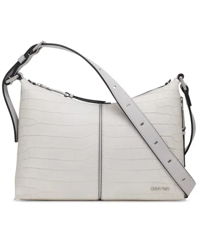 Calvin Klein Max Adjustable Crossbody In Dove Grey