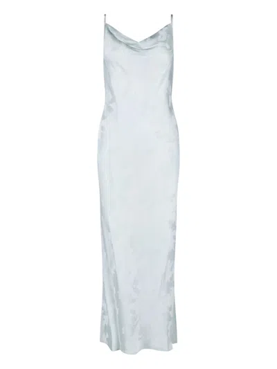 Calvin Klein Maxi Jacquard Dress In Blue