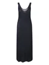 Calvin Klein Ribbed Texture Scoop Neckline Sleeveless Maxi Dress In Black