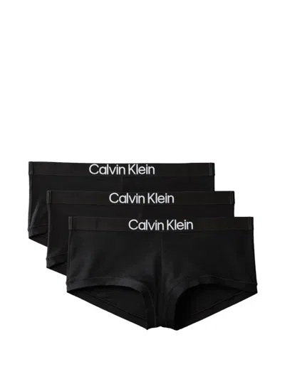 Calvin Klein Maximum Cotton Logo-detail Briefs (set Of Three) In Black