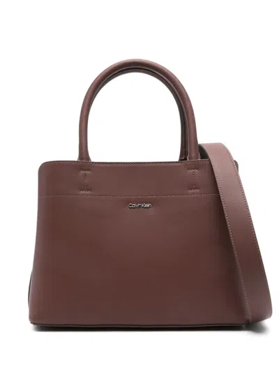 Calvin Klein Medium Business Tote Bag In Brown