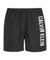 Calvin Klein Drawstring Swim Shorts With Side Pockets In Black