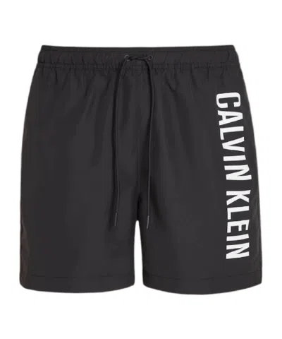Calvin Klein Medium Drawstring Swim Shorts In Black