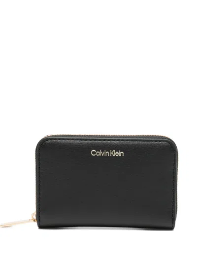 Calvin Klein Medium Foil-logo Zip-around Wallet In Pattern