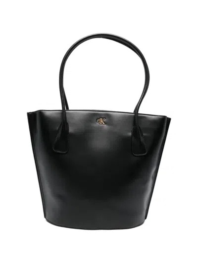 Calvin Klein Medium Logo-detail Tote Bag In Black