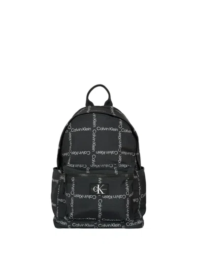Calvin Klein Kids' Medium Logo-print Backpack In Black