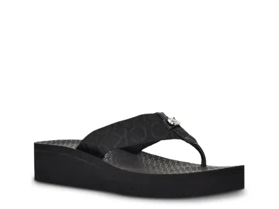 Calvin Klein Meena Wedge Sandal In Black