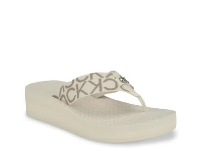 Calvin Klein Meena Wedge Sandal In Ivory