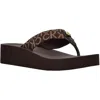 Calvin Klein Meena Womens Logo Thong Slide Sandals In Brown