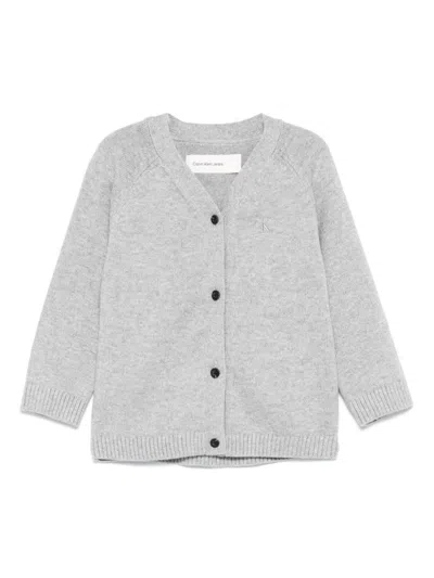 Calvin Klein Babies' Mélange Cardigan In Grey