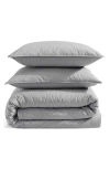 Calvin Klein Washed Percale Duvet & Shams Set In Blue