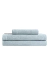 Calvin Klein Mélange Cotton Blend Jersey Sheet Set In Blue