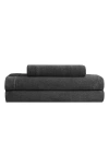 Calvin Klein Mélange Cotton Blend Jersey Sheet Set In Black