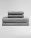 Calvin Klein Melange Cotton Flannel 4 Piece Sheet Set, King In Silver Grey