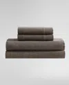 Calvin Klein Melange Flannel 4 Piece Sheet Set, Queen In Chocolate