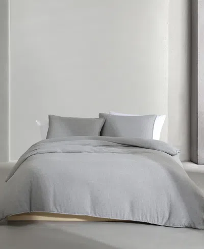 Calvin Klein Melange Flannel 3-pc. Comforter Set, Queen In Silver Grey