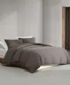 Calvin Klein Melange Flannel 3-pc. Duvet Cover Set, King In Chocolate