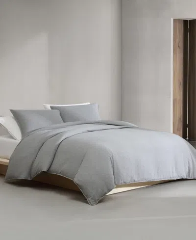CALVIN KLEIN MELANGE FLANNEL 3-PC. DUVET COVER SET, QUEEN