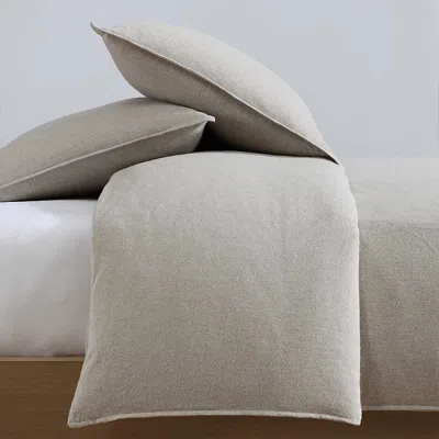 Calvin Klein Melange Flannel 3 Piece Comforter Set, Queen In Neutral