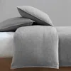 Calvin Klein Melange Flannel 3 Piece Comforter Set, Queen In Silver Grey