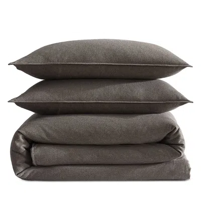 Calvin Klein Melange Flannel 3 Piece Duvet Cover Set, King In Gray