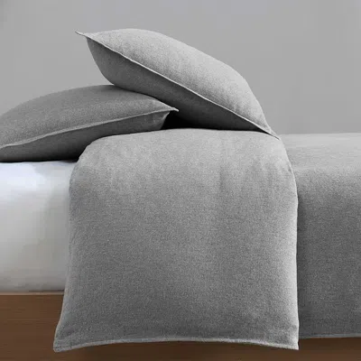 Calvin Klein Melange Flannel 3 Piece Duvet Cover Set, King In Gray