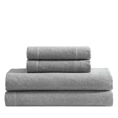 Calvin Klein Melange Flannel 4 Piece Sheet Set, King In Gray