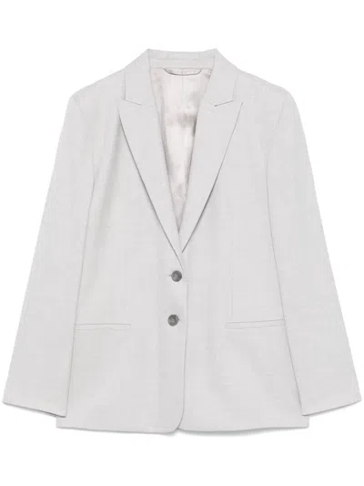 Calvin Klein Melange Flannel Blazer Clothing In Grey