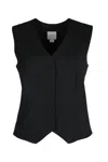 Calvin Klein Flannel Blazer Tailored Fit Sleeveless V-neckline In Grey