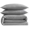 Calvin Klein Mélange Flannel Comforter & Sham Set In Silver Grey