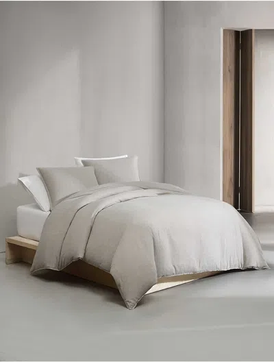 Calvin Klein Melange Flannel Comforter Set In Gray