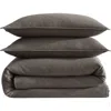 Calvin Klein Mélange Flannel Duvet Cover & Sham Set In Chocolate